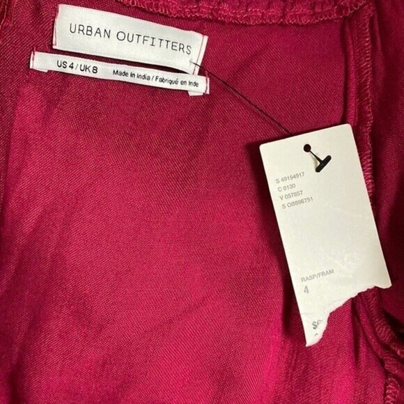 Urban outfitters  off shoulder puffer sleeve mini dress red event casual Women 4 - Picture 4 of 11